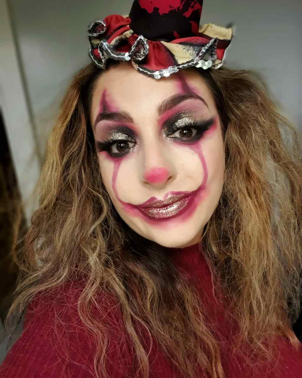 Glam Clown Halloween Makeup